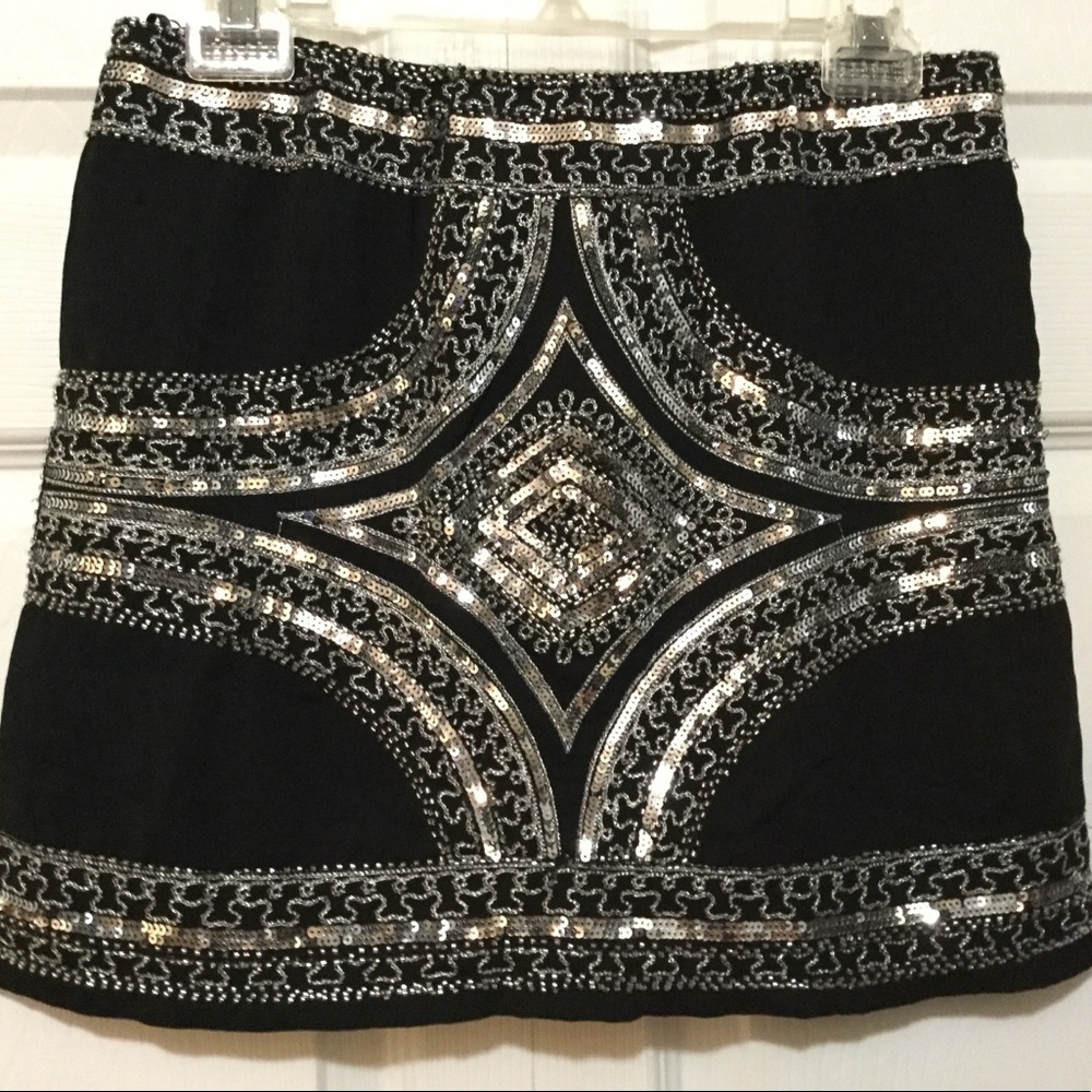 Forever 21 Sequins, Beaded, & Embroidered Skirt